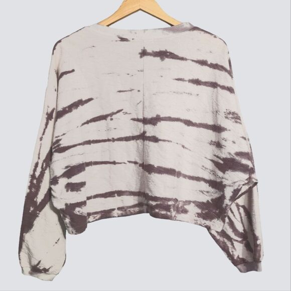 Labiz Tie Dye long sleeve oversized boxy crop top shirt M - Picture 2 of 4